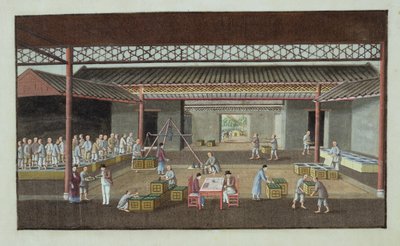 The Tea Depot (guache, selyem) alkotó: Chinese School
