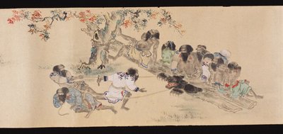 Ainu medvevadászat közben, 1800-1829. alkotó: Chishima