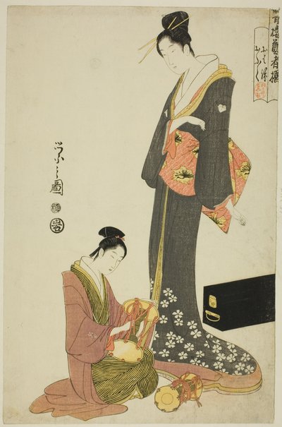 Ohana és Ofuku, a "Válogatás a szórakoztató negyedből (Seiro geisha sen)" sorozatból alkotó: Chobunsai Eishi