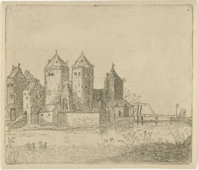 Kilátás a várra egy árokkal alkotó: Christiaan Friedrich Ruppe