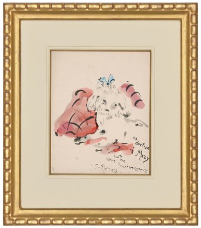 Petit chien (recto) (olajpasztell, akvarell, ecset és tinta, papír) alkotó: Christian Bérard