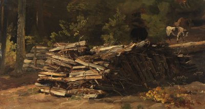 Német: Holzstoß am Waldrand Fakupac az erdő szélén alkotó: Christian Friedrich Gille