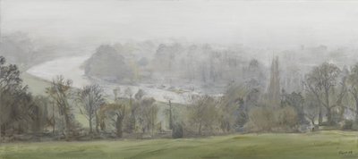 Ködben (ezüst) - Temze Richmond Hillről, köd, 2015 (olaj, vászon) alkotó: Christian Furr