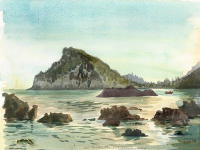 Palaiokastritsa, 2015 (akvarell) alkotó: Christian Furr