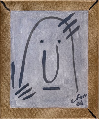 Emlékeztető a saját létezésemre II 2006 (olaj és arany spray vászonra) alkotó: Christian Furr