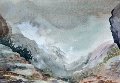Valley In Mist, 2015 (akvarell, papír) alkotó: Christian Furr