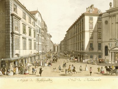 A Kohlmarkt látképe, 1786 alkotó: Christian Georg II Schutz or Schuz