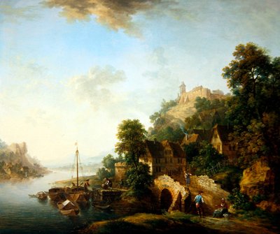 Kilátás Braubach falujára (olaj, réz) alkotó: Christian Georg I Schutz