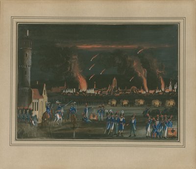 Frankfurt am Main bombázása a francia hadsereg által, 1796. július 13 alkotó: Christian Georg Schütz the Younger