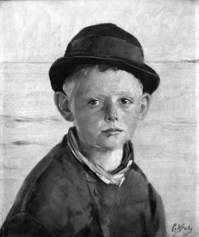A tengerparti halászfiú, esti napfény alkotó: Christian Krohg