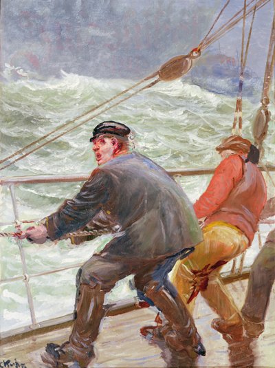 Hajtás szél felé (olaj, vászon) alkotó: Christian Krohg