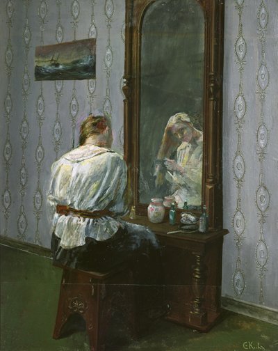 A tükör előtt (olaj, vászon) alkotó: Christian Krohg
