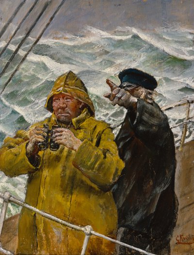Az órán (olaj, vászon) alkotó: Christian Krohg