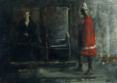 Gunnhild királynő üzenetet kap Erik Erikssønen haláláról alkotó: Christian Krohg
