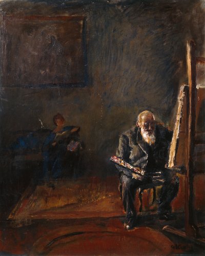 Önarckép a festőállvány mellett alkotó: Christian Krohg