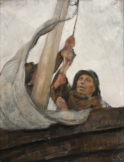 Setting Sail, 1900 körül alkotó: Christian Krohg
