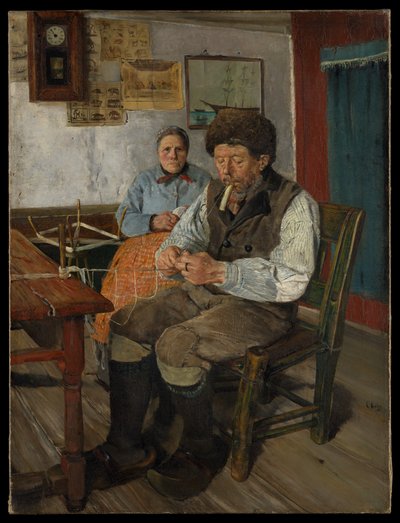 The Net Mender (Hálójavítás) alkotó: Christian Krohg