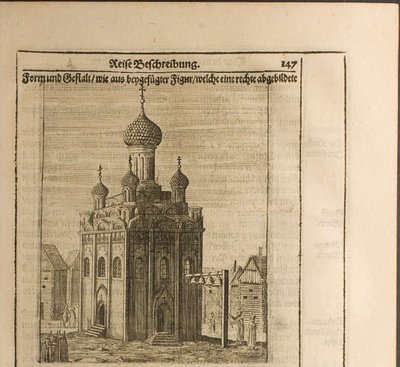 Katedrális a moszkvai Kremlben Illusztráció a Moszkvai Nagy Herceghez és a rokonokhoz való utazásokból alkotó: Christian Lorenzen Rothgiesser