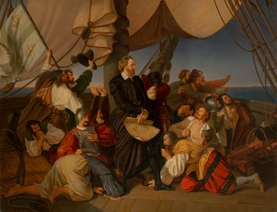 Kolumbusz felfedezi Amerika partjait, 1846 alkotó: Christian Ruben