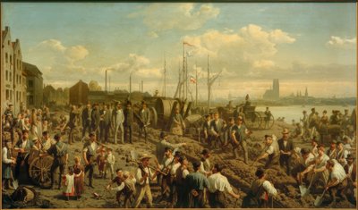 Távírókábel lefektetése 1878-ban alkotó: Christian Sell