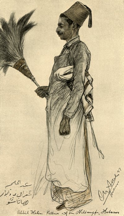 Abdul Halim, pincér a „Hatasoo” gőzhajón, Egyiptom, 1898. alkotó: Christian Wilhelm Allers
