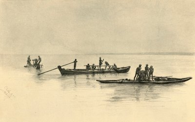 Halászhajók, Ceylon, 1898. alkotó: Christian Wilhelm Allers
