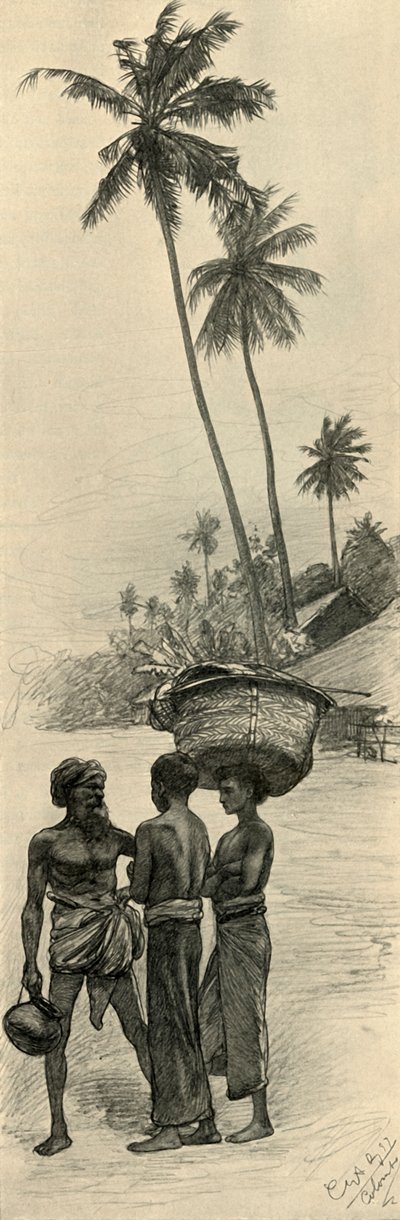 Férfiak csoportja, Colombo, Ceylon, 1898. alkotó: Christian Wilhelm Allers