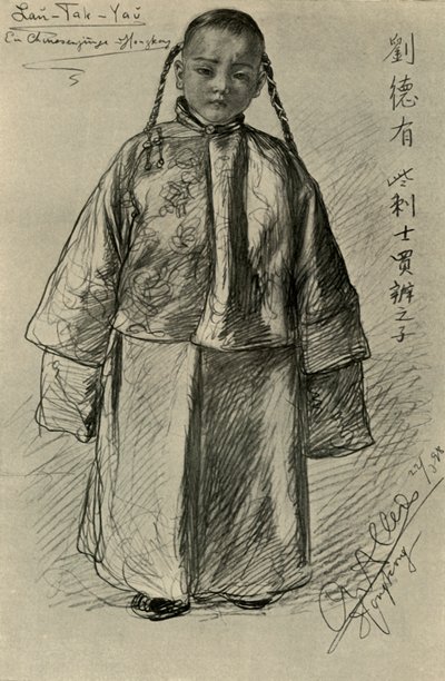 Lan-Tak-Yau – kínai fiú, Hongkong, 1898. alkotó: Christian Wilhelm Allers