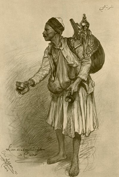 Limonádé-eladó, Kairó, Egyiptom, 1898. alkotó: Christian Wilhelm Allers