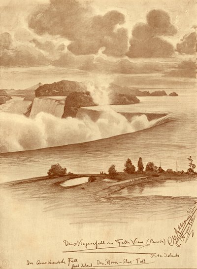 Niagara-vízesés Falls View-ból, Kanadából, 1898. alkotó: Christian Wilhelm Allers