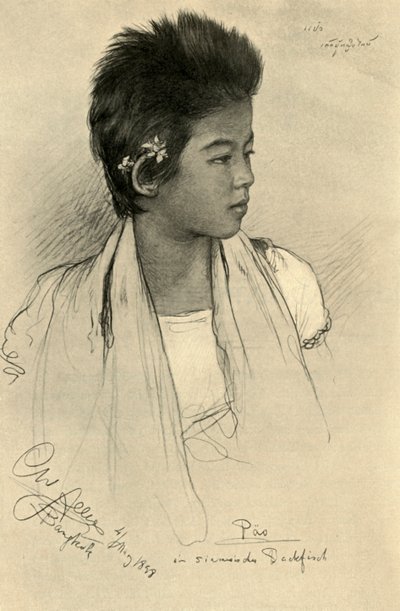 Päo – tinédzser lány, Bangkok, 1898. alkotó: Christian Wilhelm Allers