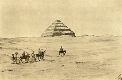 Dzsoser piramisa Szakkarában, Kairó közelében, Egyiptom, 1898. alkotó: Christian Wilhelm Allers