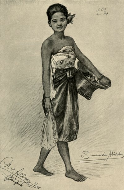 Sziámi lány, Bangkok, 1898. alkotó: Christian Wilhelm Allers