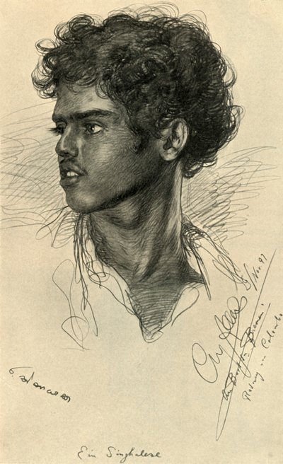 Szingaléz férfi, Colombo, Ceylon, 1898. alkotó: Christian Wilhelm Allers
