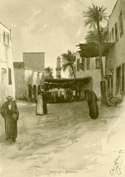 Utca Asszuánban, Egyiptomban, 1898. alkotó: Christian Wilhelm Allers