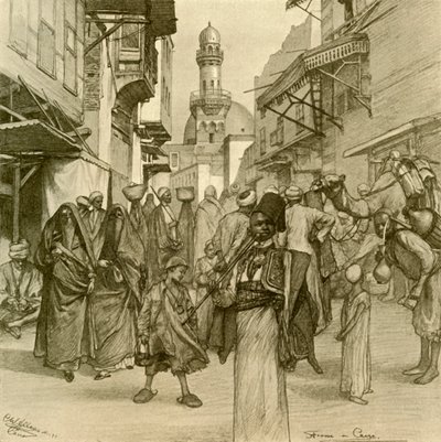 Utca Kairóban, 1898. alkotó: Christian Wilhelm Allers