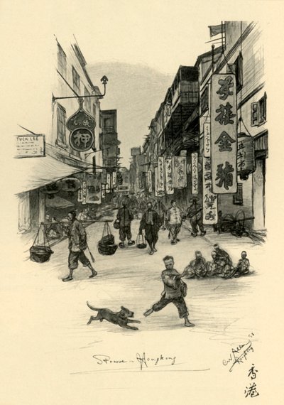 Hong Kong utca, 1898. alkotó: Christian Wilhelm Allers