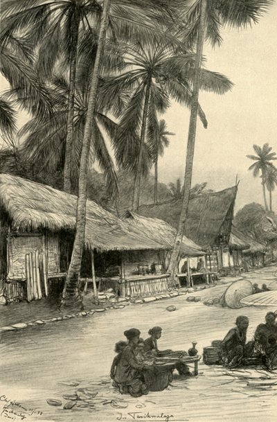 Utcai jelenet Tasikmalayában, Java államban, 1898. alkotó: Christian Wilhelm Allers