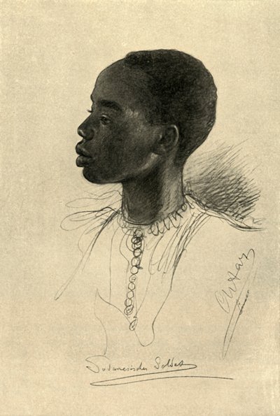 Szudáni katona, Egyiptom, 1898. alkotó: Christian Wilhelm Allers