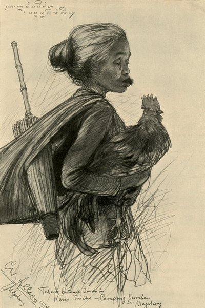 Dohányrágó nő, Magelang, Java, 1898. alkotó: Christian Wilhelm Allers