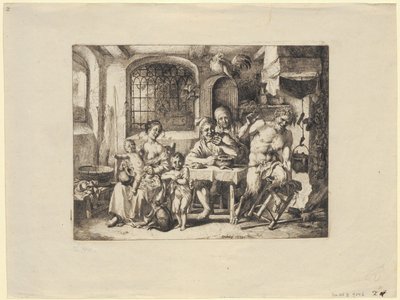 Szatýr a parasztnál alkotó: Christian Wilhelm Ernst Dietrich