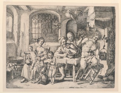 Szatír a parasztházban alkotó: Christian Wilhelm Ernst Dietrich