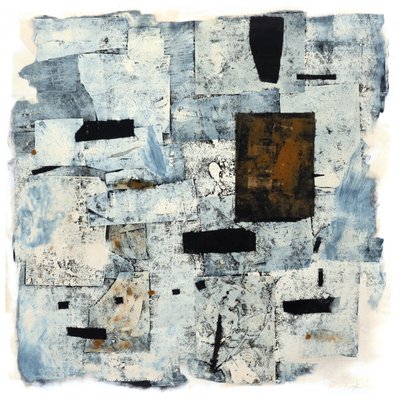 Okkersárga ajtó, 2016 (mono print festék /kollázs) alkotó: Christina Fedyk
