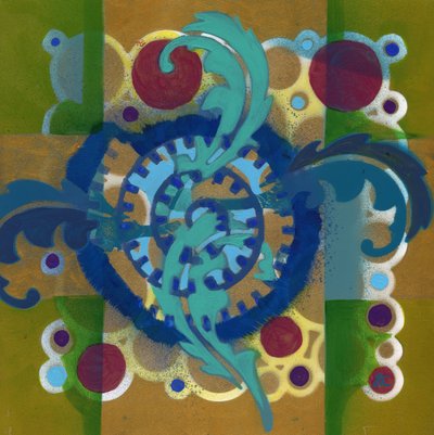 Meditáció 17, 2017 körüli (akril, tábla) alkotó: Christina Saj