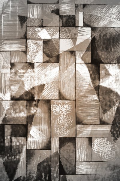Sépia színű geometrikus rétegek alkotó: Christina Sillen
