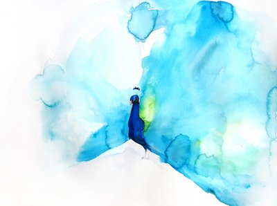 Elegáns kék páva alkotó: Christine Lindstrom