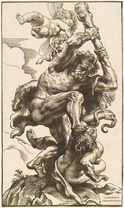 Hercules Harc a düh és a viszály ellen alkotó: Christoffel Jegher after Sir Peter Paul Rubens