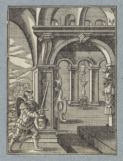 Saul fejét beviszik a filiszteusok templomába alkotó: Christoffel van Sichem (II)