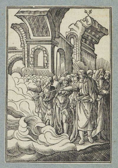 Mózes a vizet hasítja botjával alkotó: Christoffel van Sichem (II)