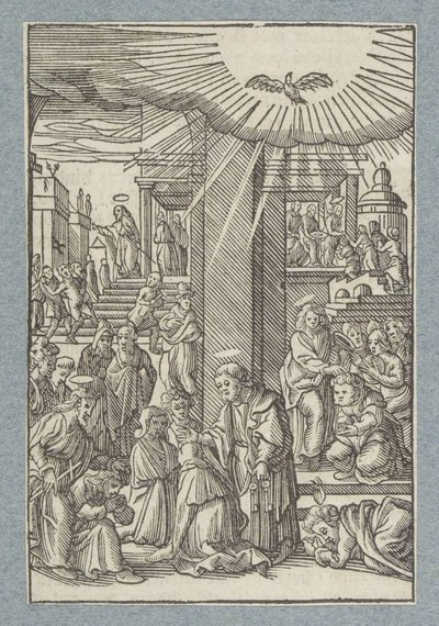 Péter, János és Fülöp áldja a hívőket Szamáriában alkotó: Christoffel van Sichem (II)